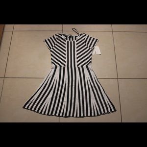 Black and white striped maxi dress